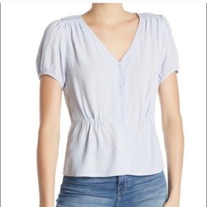 J crew pale blue peplum blouse